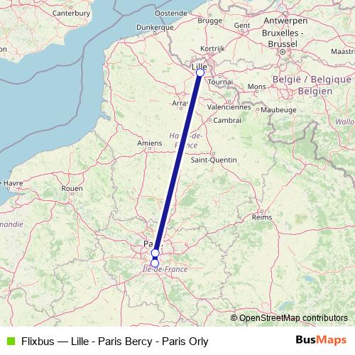 Flixbus bus Line Map
