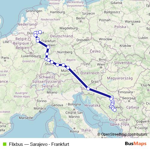 Flixbus bus Line Map