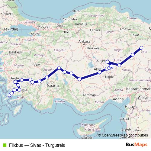 Flixbus bus Line Map