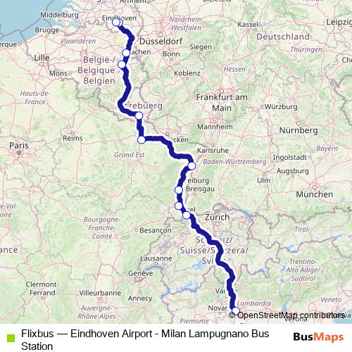 Flixbus bus Line Map