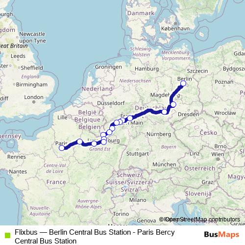 Flixbus bus Line Map
