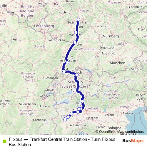 Flixbus bus Line Map