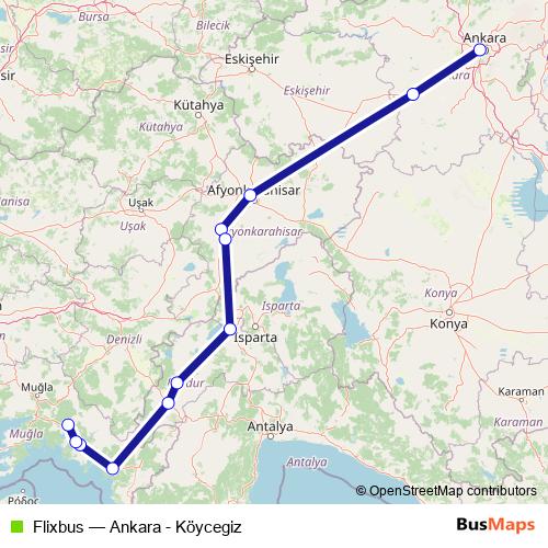 Flixbus bus Line Map