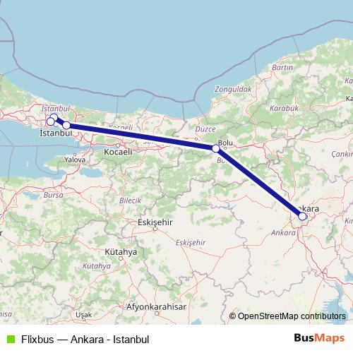 Flixbus bus Line Map
