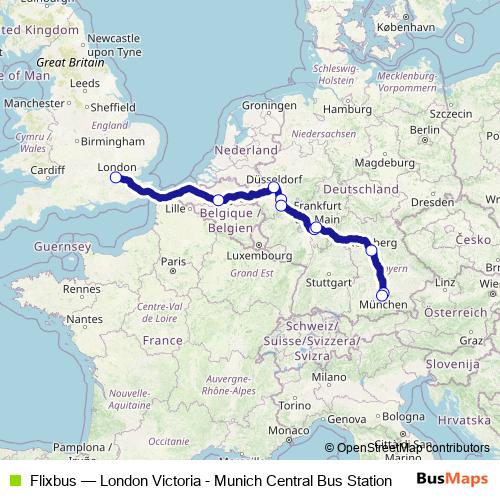 Flixbus bus Line Map