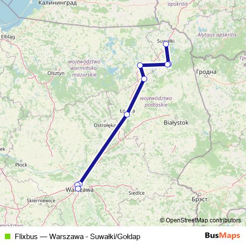 Flixbus bus Line Map