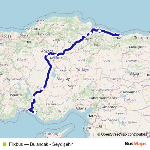 Flixbus bus Line Map