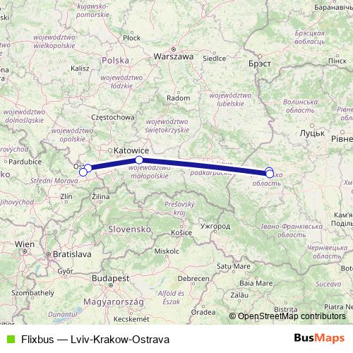 Flixbus bus Line Map