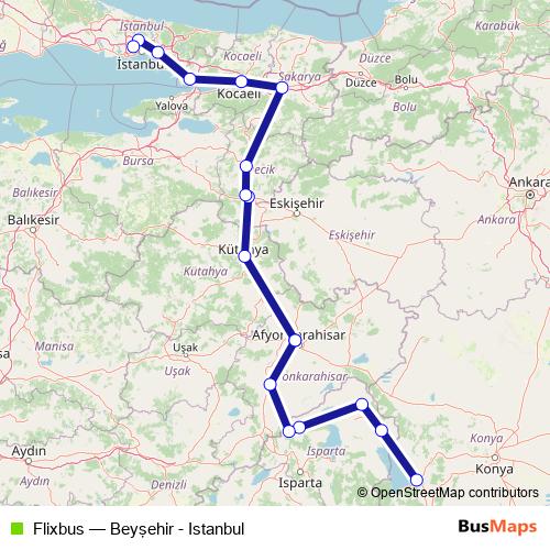 Flixbus bus Line Map