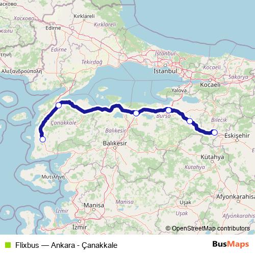 Flixbus bus Line Map