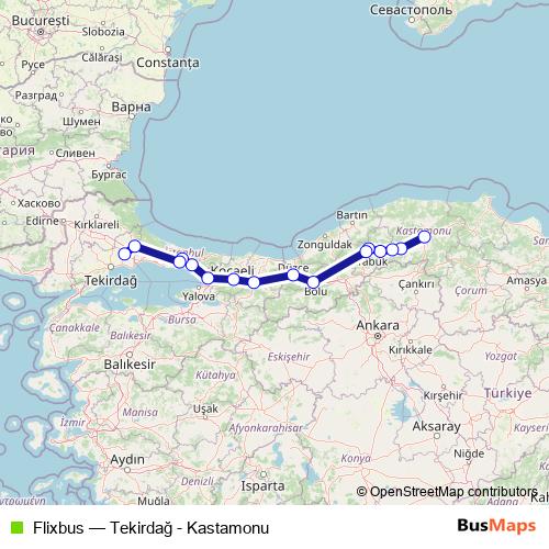 Flixbus bus Line Map