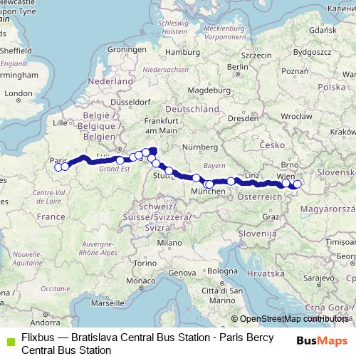 Flixbus bus Line Map