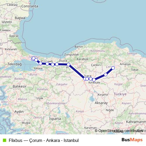 Flixbus bus Line Map