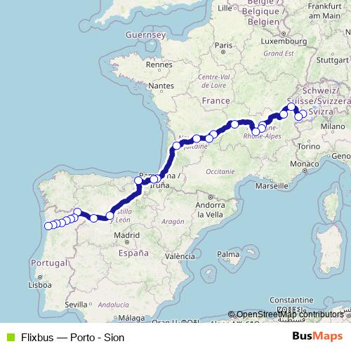 Flixbus bus Line Map