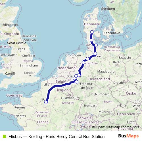 Flixbus bus Line Map