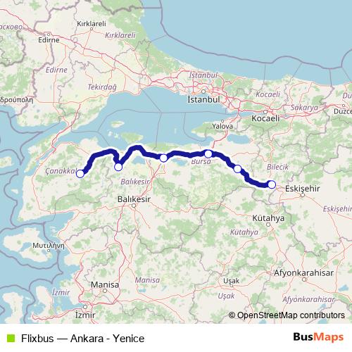 Flixbus bus Line Map