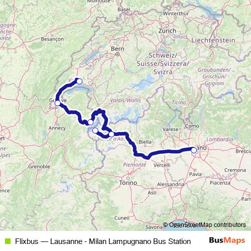 Flixbus bus Line Map