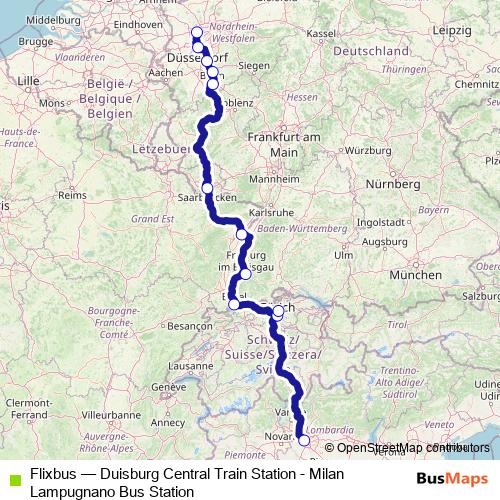 Flixbus bus Line Map