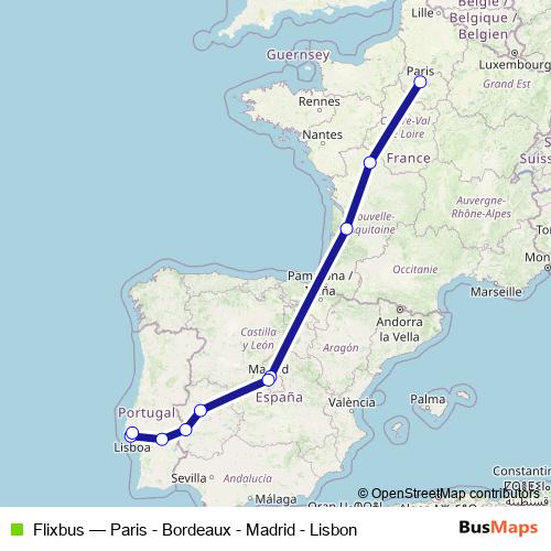 Flixbus bus Line Map