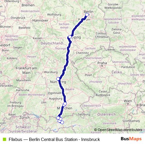 Flixbus bus Line Map