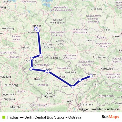 Flixbus bus Line Map