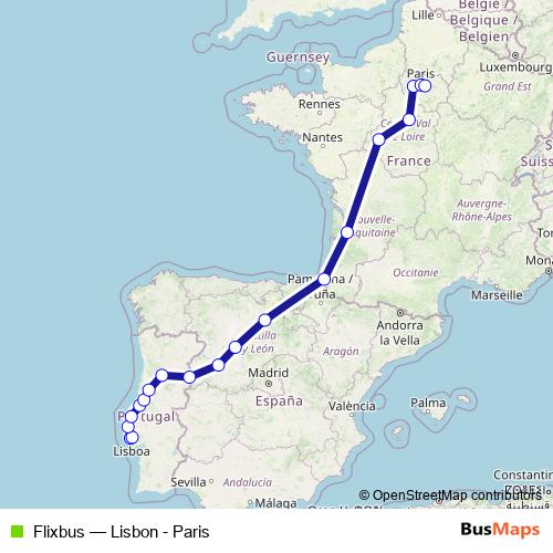 Flixbus bus Line Map