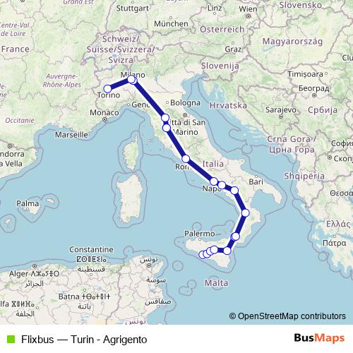 Flixbus bus Line Map