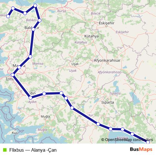 Flixbus bus Line Map