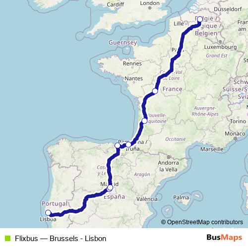 Flixbus bus Line Map