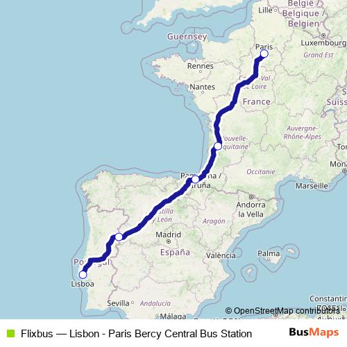 Flixbus bus Line Map