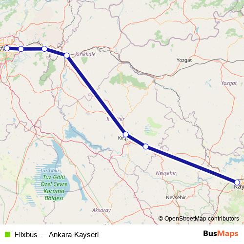 Flixbus bus Line Map