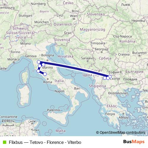 Flixbus bus Line Map