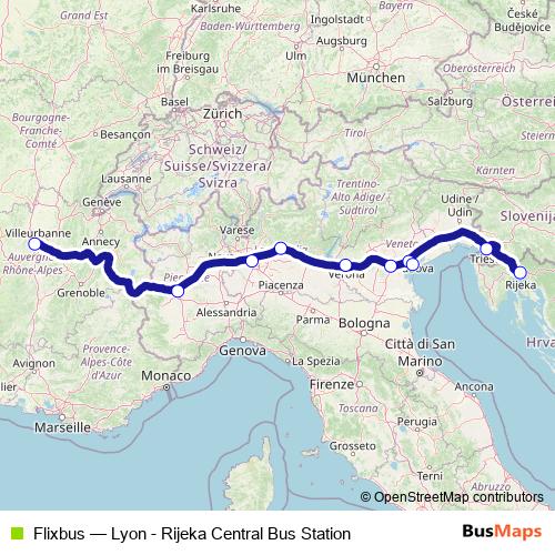 Flixbus bus Line Map