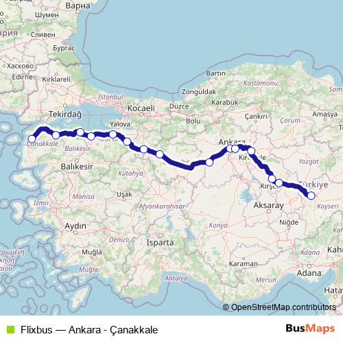Flixbus bus Line Map