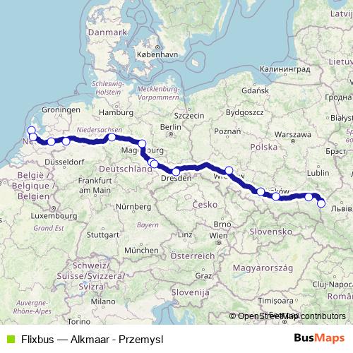 Flixbus bus Line Map