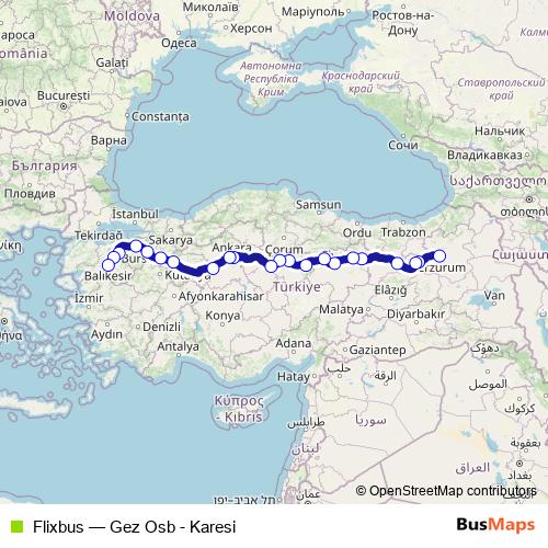 Flixbus bus Line Map