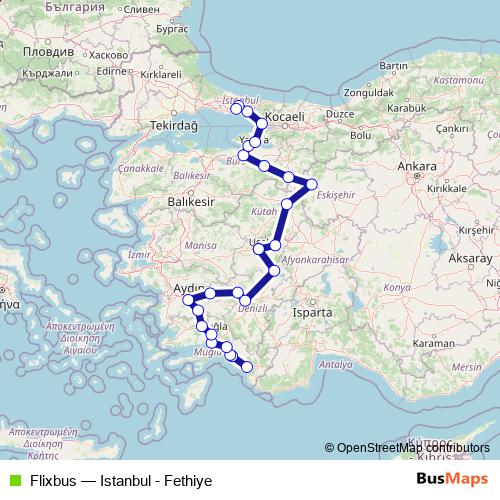 Flixbus bus Line Map