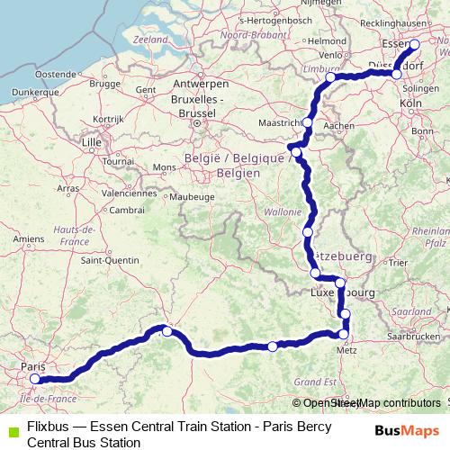 Flixbus bus Line Map