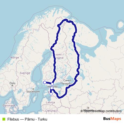 Flixbus bus Line Map