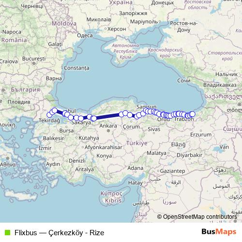 Flixbus bus Line Map