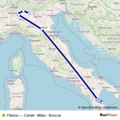 Flixbus bus Line Map