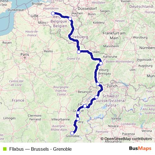 Flixbus bus Line Map