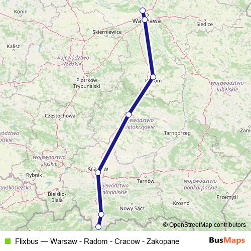 Flixbus bus Line Map