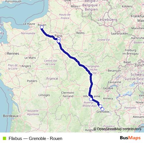 Flixbus bus Line Map