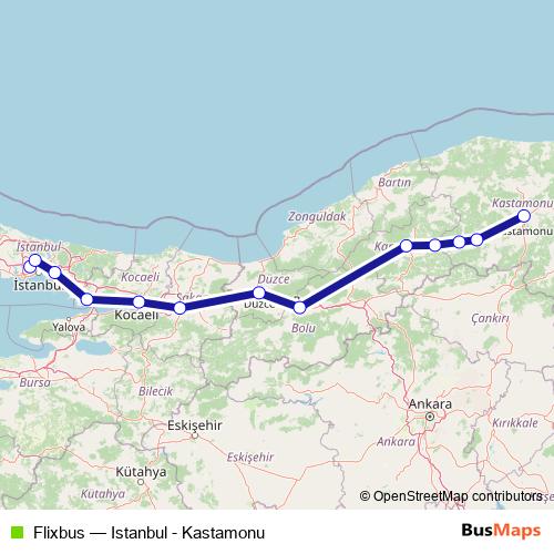 Flixbus bus Line Map