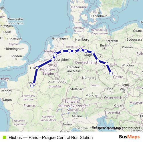 Flixbus bus Line Map