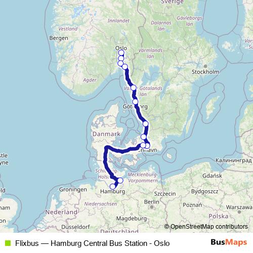 Flixbus bus Line Map
