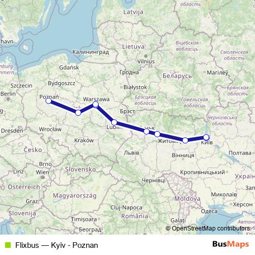 Flixbus bus Line Map