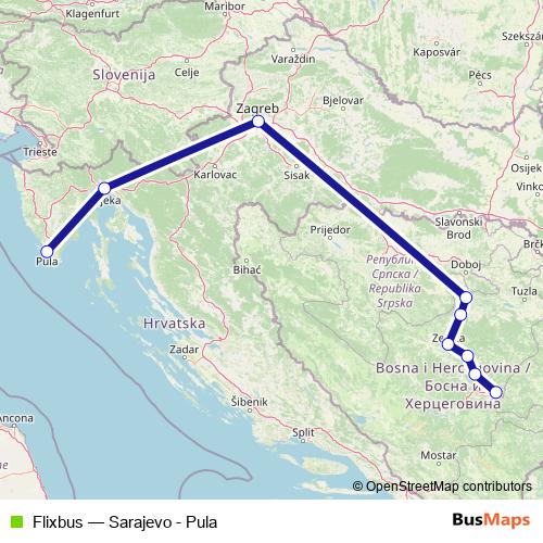 Flixbus bus Line Map
