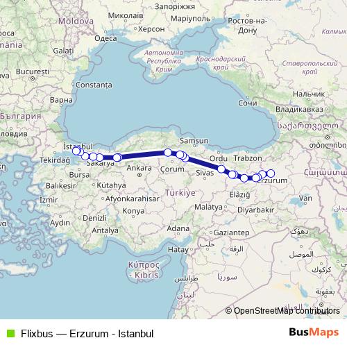 Flixbus bus Line Map